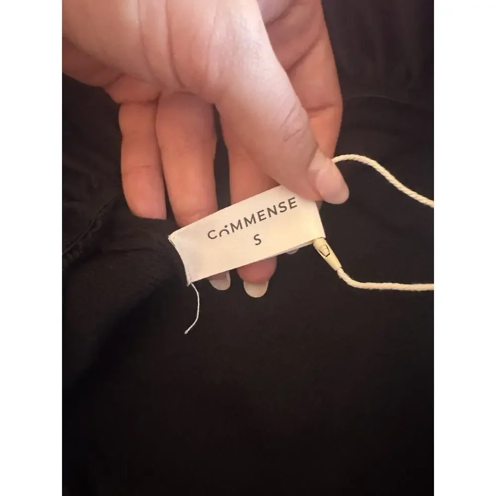 NWT Commense Black Midi Dress Ribbed Bubble Hem Women's Small Tank Top - Picture 6 of 9